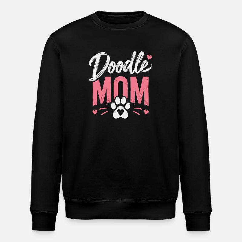 Doodle Mom Paw Heart - Stanley/Stella ROLLER Unisex Organic Sweatshirt - black