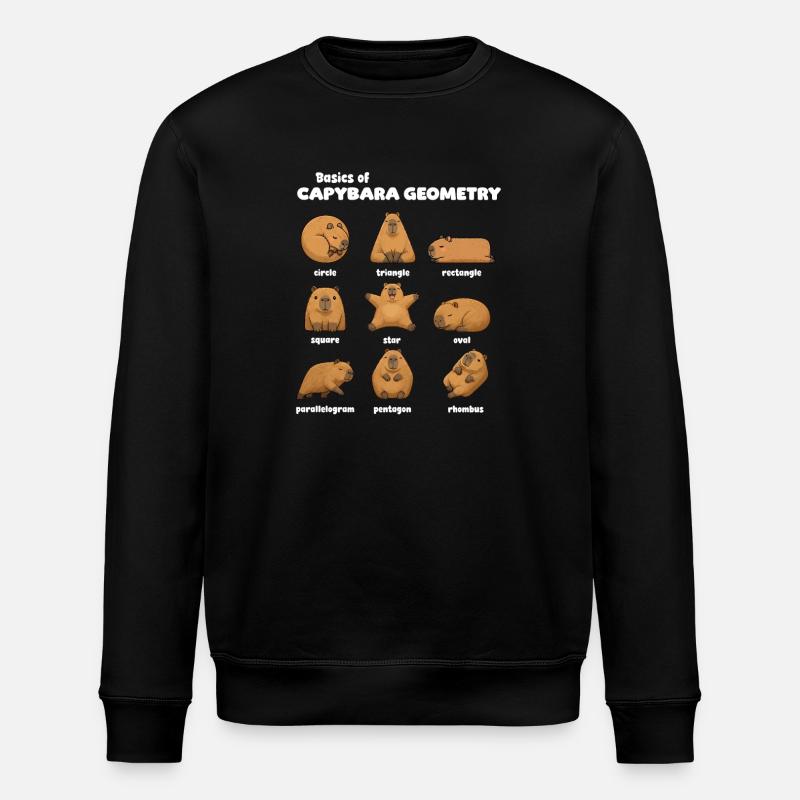 Basics of Capybara Geometry Funnier - Stanley/Stella ROLLER Unisex Organic Sweatshirt - black
