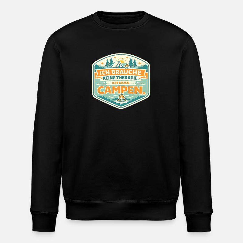 Ich muss Campen - Stanley/Stella Unisex Bio-Sweatshirt ROLLER - Schwarz