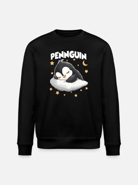 Pennguin Penguin Sleepyheads Late Riser Cuddle - Stanley/Stella ROLLER Unisex Organic Sweatshirt - black