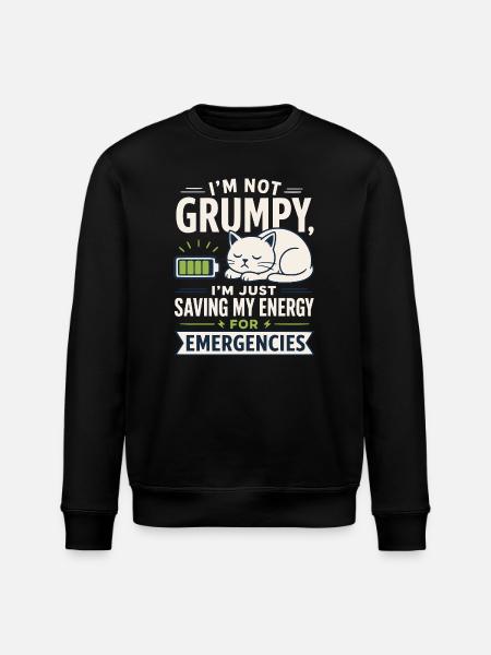 Cat energy for emergencies - Stanley/Stella ROLLER Unisex Organic Sweatshirt - black