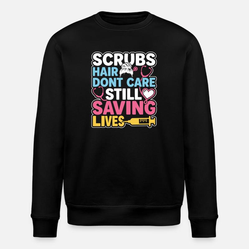 Nachtschicht-krankenschwester, Müde - Stanley/Stella Unisex Bio-Sweatshirt ROLLER - Schwarz