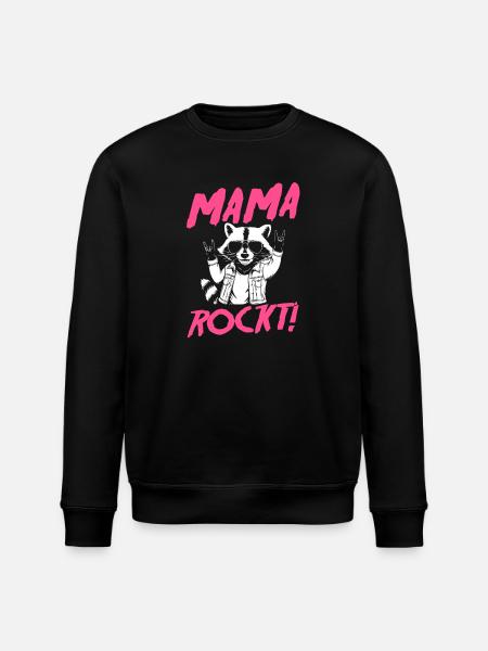 Waschbär Mutter Coole Rocker Mama - Stanley/Stella Unisex Bio-Sweatshirt ROLLER - Schwarz