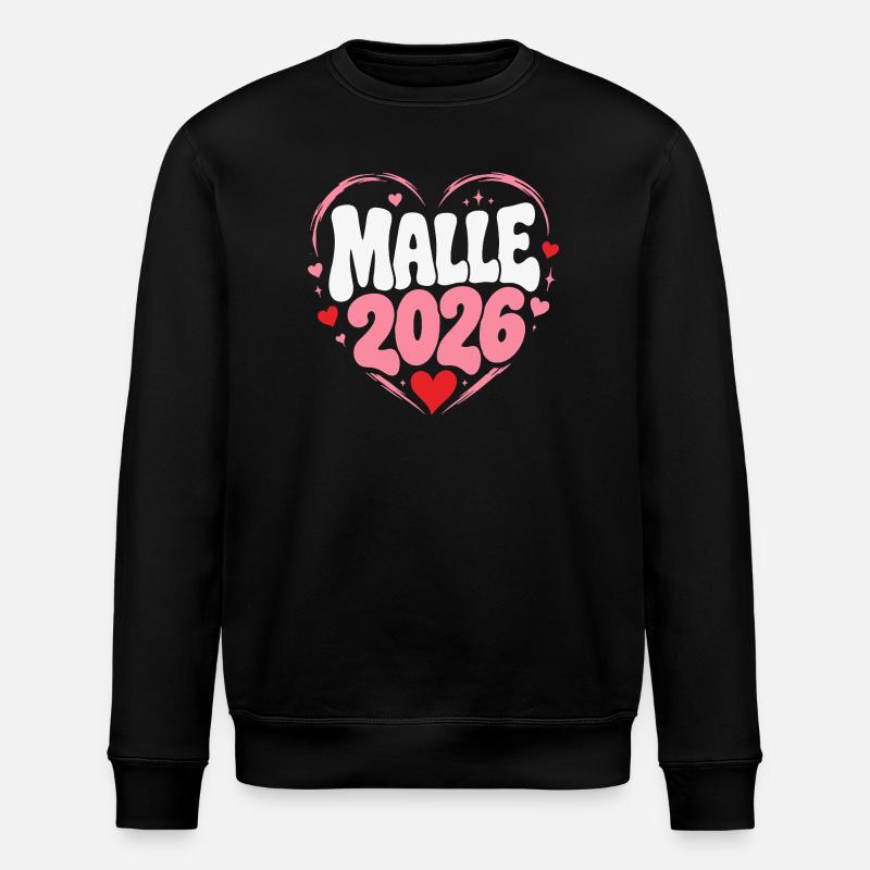 Malie 2026 Heart Design - Stanley/Stella ROLLER Unisex Organic Sweatshirt - black