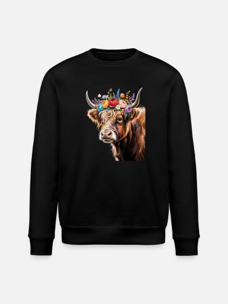 Kuh - Stanley/Stella Unisex Bio-Sweatshirt ROLLER - Schwarz