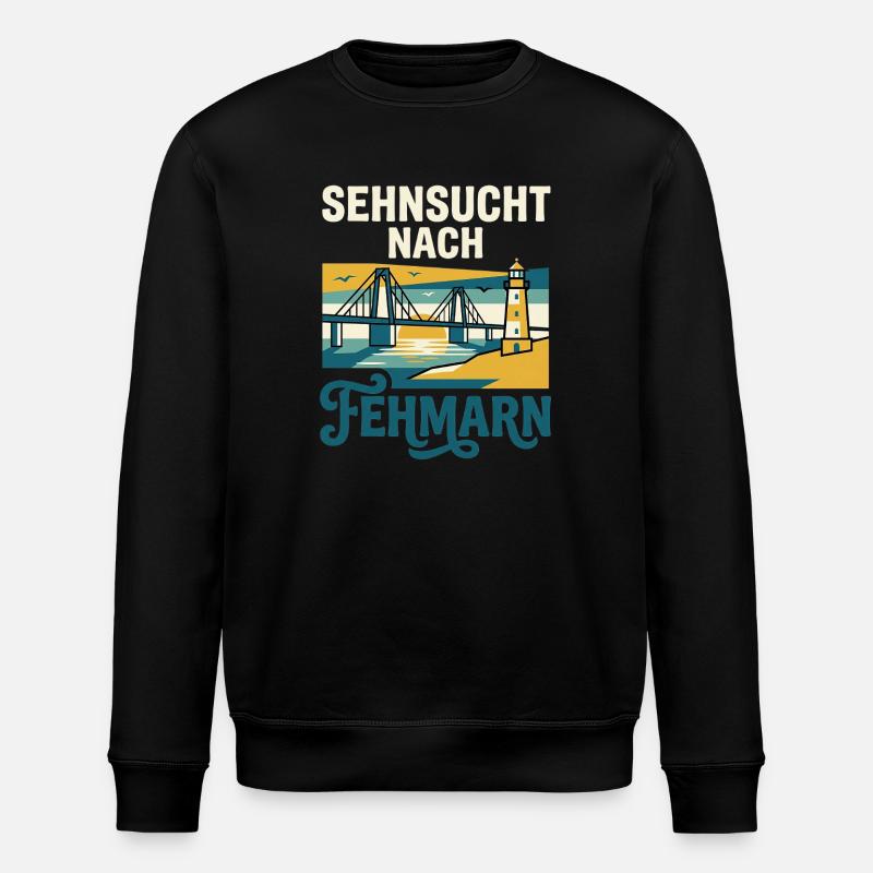Fehmarn Sehnsucht - Stanley/Stella Unisex Bio-Sweatshirt ROLLER - Schwarz