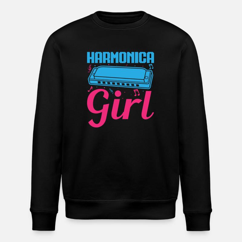 Harmonica Drôle Fille Harmonica - Sweat bio ROLLER Stanley/Stella Unisexe - noir