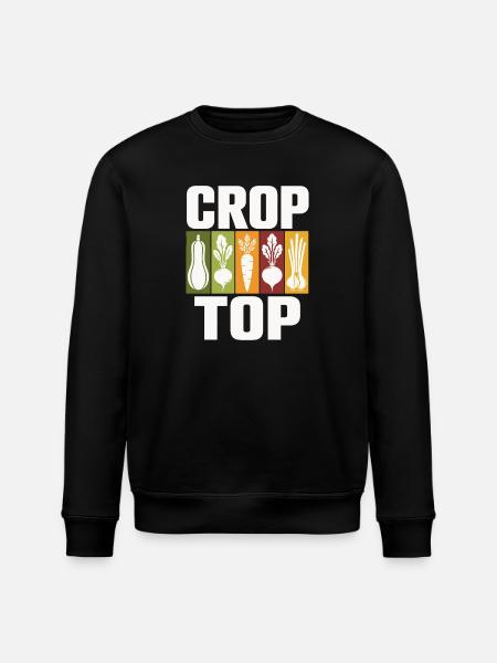 Vegetable Icons Crop Top Design - Stanley/Stella ROLLER Unisex Organic Sweatshirt - black