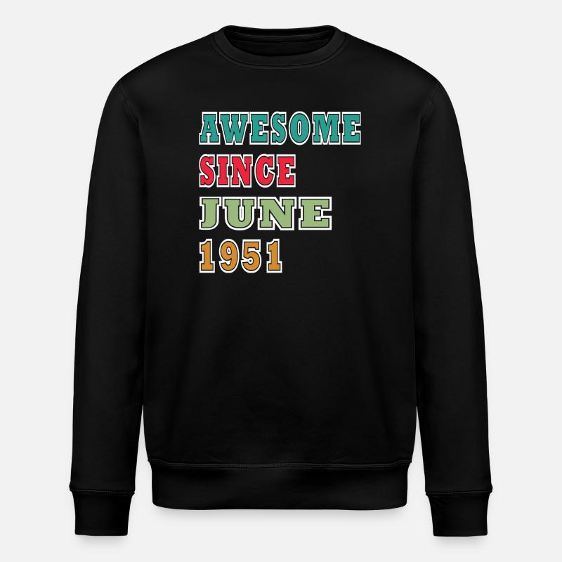 Retro 1951 Juni Layout - Stanley/Stella Unisex Bio-Sweatshirt ROLLER - Schwarz
