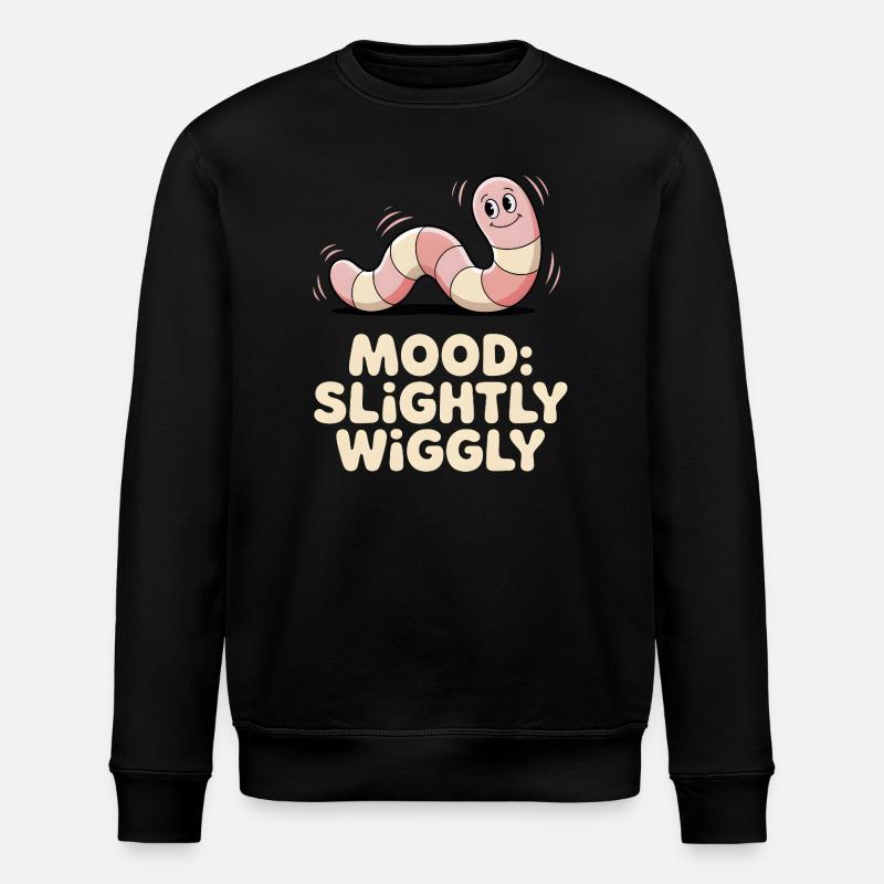 Slightly wobbly | Worm Mood - Stanley/Stella ROLLER Unisex Organic Sweatshirt - black