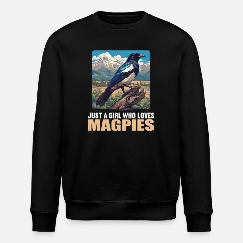 Magpies Magpie - Stanley/Stella ROLLER Unisex Organic Sweatshirt - black