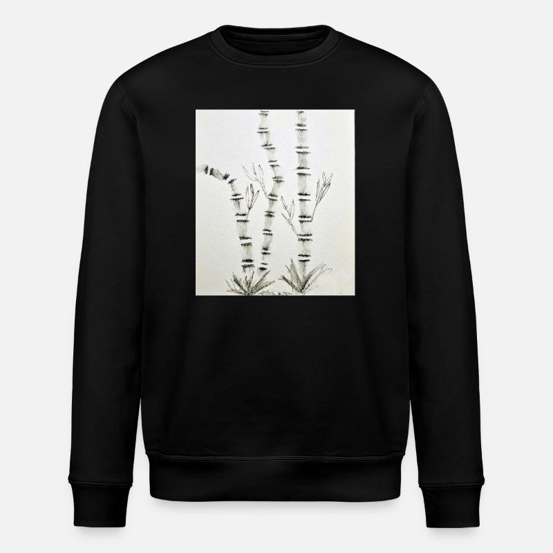 Bambuszeichnung im Tintenstil - Stanley/Stella Unisex Bio-Sweatshirt ROLLER - Schwarz