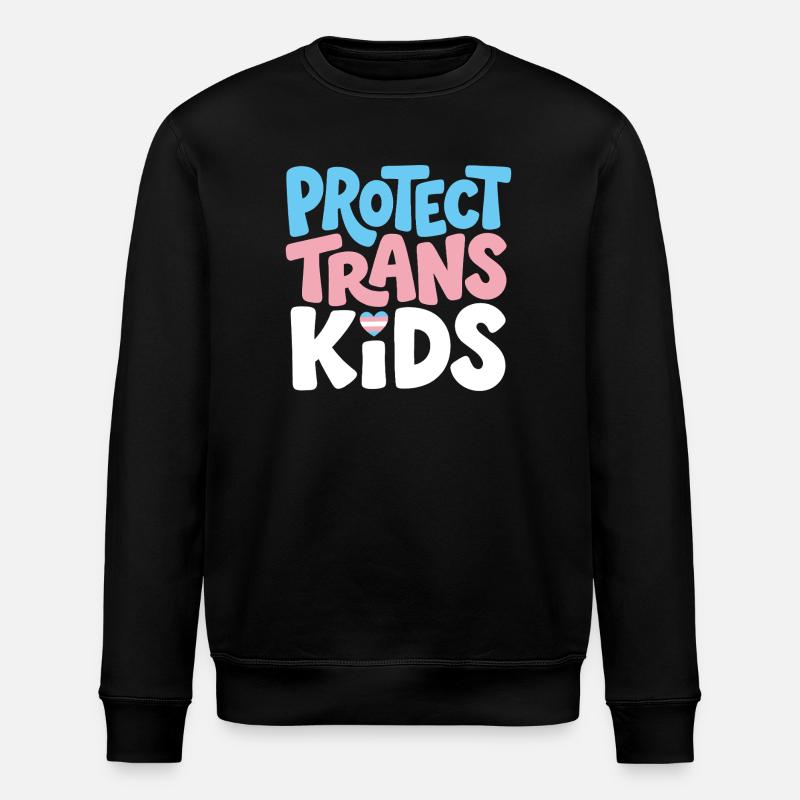Pride Month LGBT -  Protect Trans Kids - Stanley/Stella ROLLER Unisex Organic Sweatshirt - black