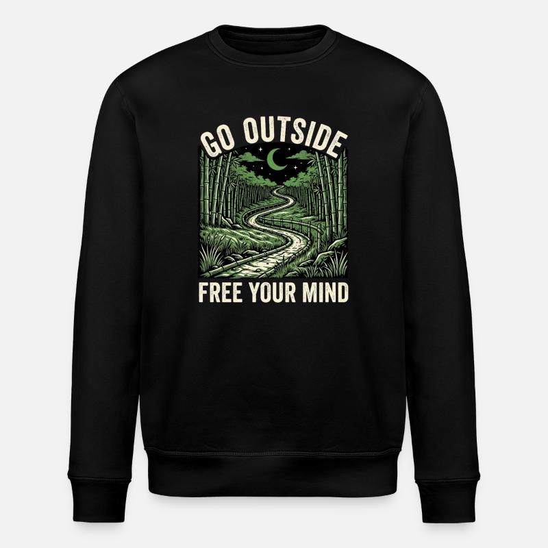 Going out close to nature - Stanley/Stella ROLLER Unisex Organic Sweatshirt - black