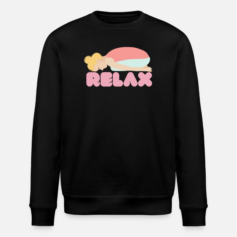 Pastel Sleep Relax Illustration - Stanley/Stella ROLLER Unisex Organic Sweatshirt - black