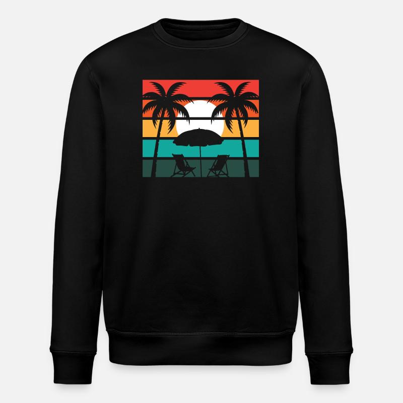 Beach palm and sun - Stanley/Stella Unisex Bio-Sweatshirt ROLLER - Schwarz