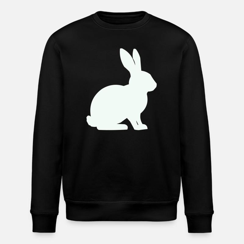 Hase Silhouette Minimal - Stanley/Stella Unisex Bio-Sweatshirt ROLLER - Schwarz
