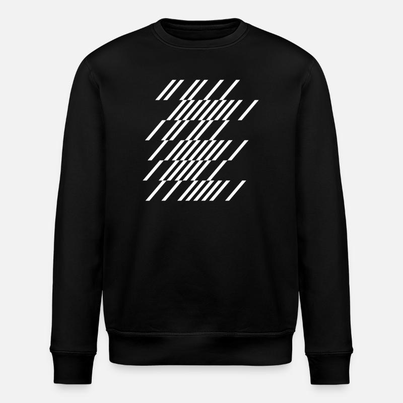 Diagonal Stripe Geom Pattern - Stanley/Stella ROLLER Unisex Organic Sweatshirt - black