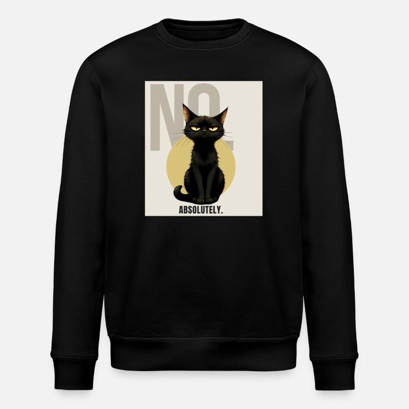 NO. – Sarcastic Black Cat Design - Stanley/Stella ROLLER Unisex Organic Sweatshirt - black