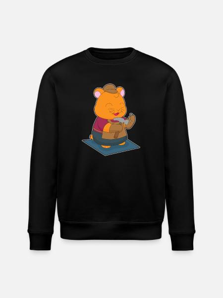 Hamster Carpenter Hammer Craft - Stanley/Stella ROLLER Unisex Organic Sweatshirt - black
