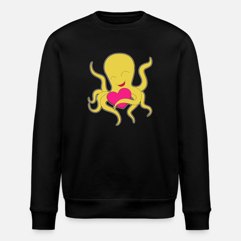 Octopus Heart - Stanley/Stella ROLLER Unisex Organic Sweatshirt - black