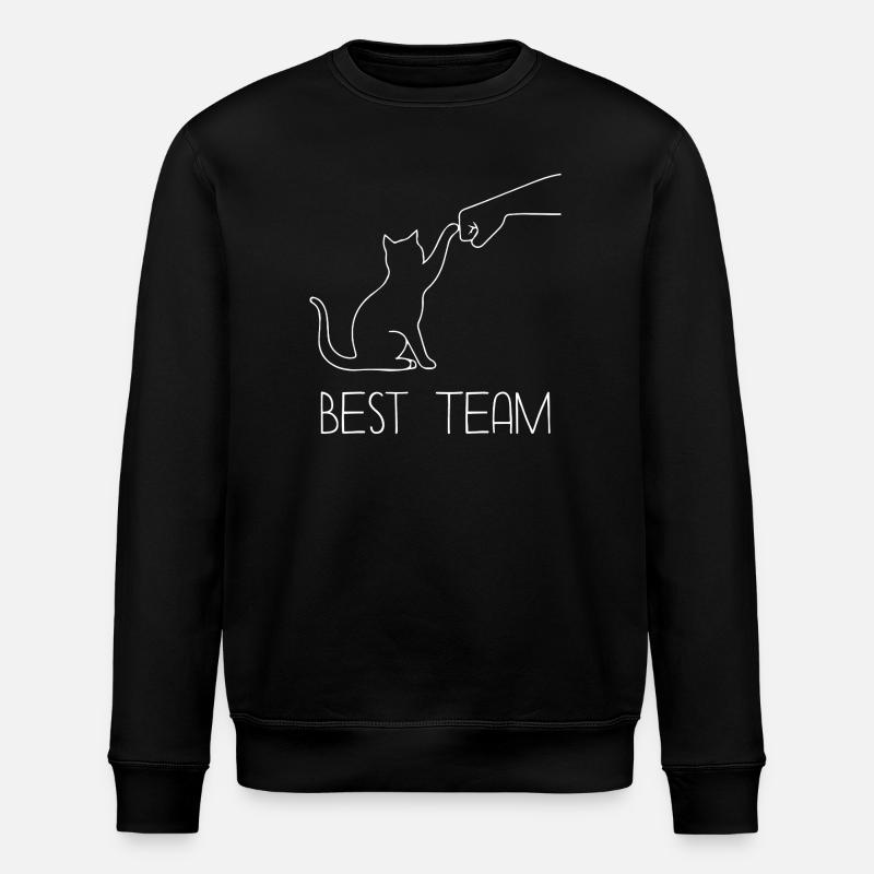 Katze Pfote lustig - Stanley/Stella Unisex Bio-Sweatshirt ROLLER - Schwarz