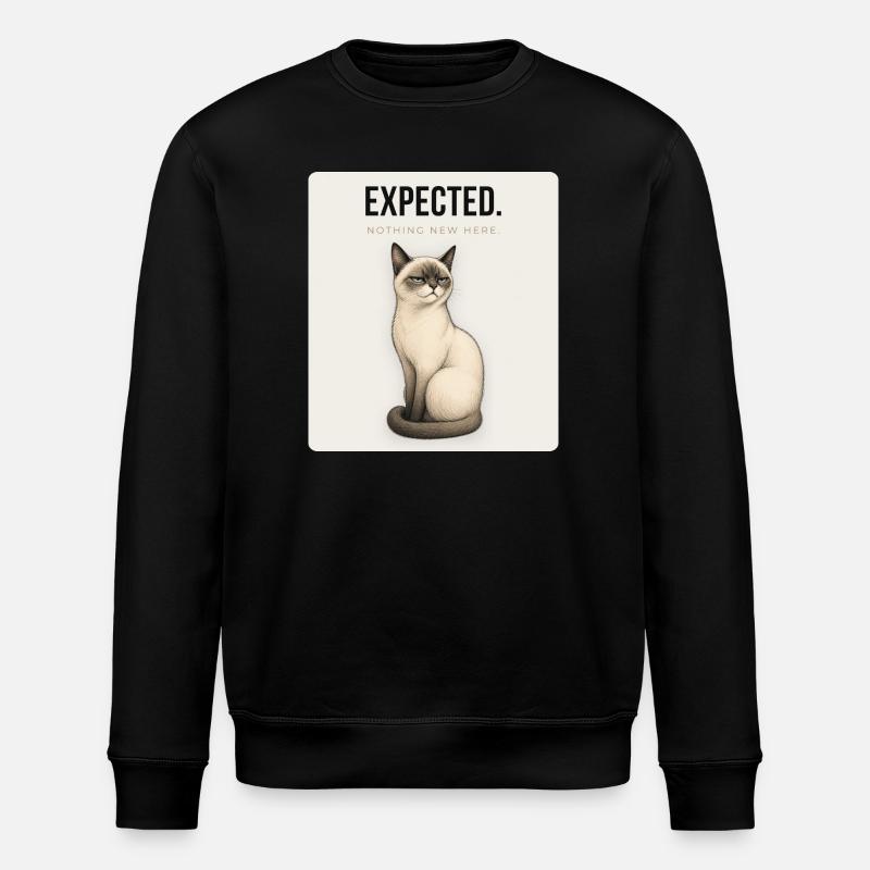 EXPECTED Sarcastic Cat Design - Stanley/Stella Unisex Bio-Sweatshirt ROLLER - Schwarz