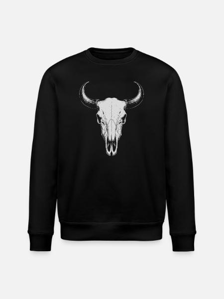 Bull Skull Horns - Stanley/Stella ROLLER Unisex Organic Sweatshirt - black