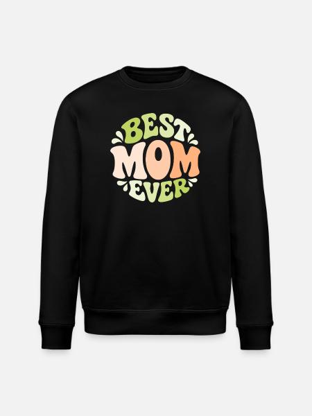 Best Mom Ever Pastell Bubbel-Design - Stanley/Stella Unisex Bio-Sweatshirt ROLLER - Schwarz