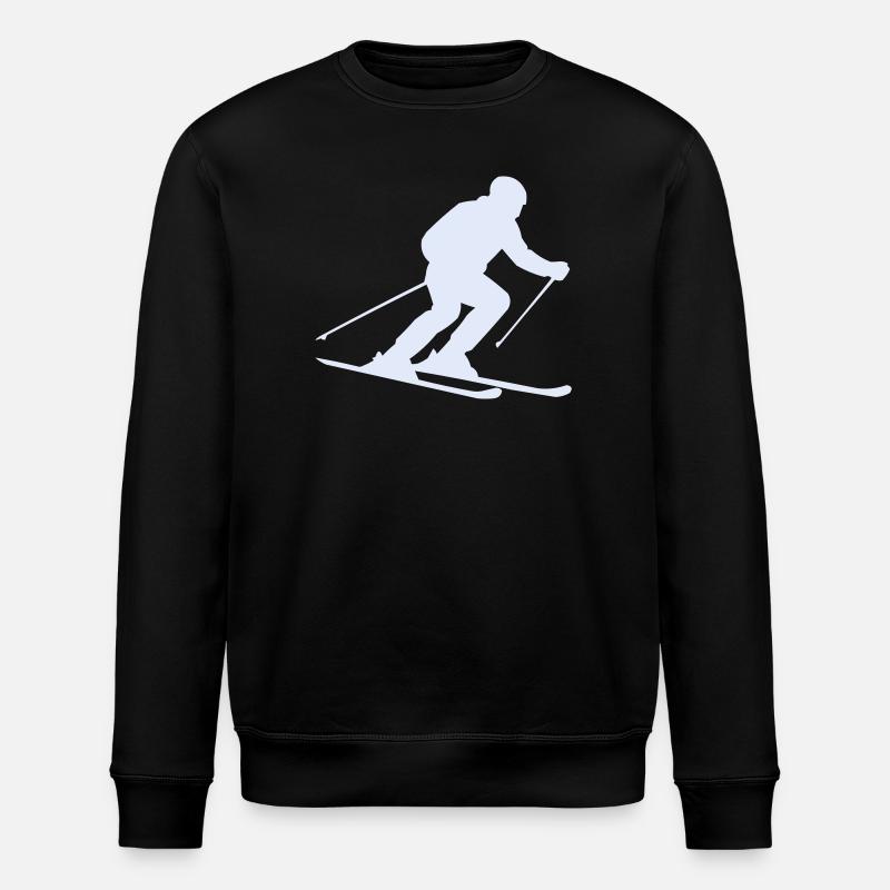 Snow Sketch: Skier Silhouette - Stanley/Stella ROLLER Unisex Organic Sweatshirt - black