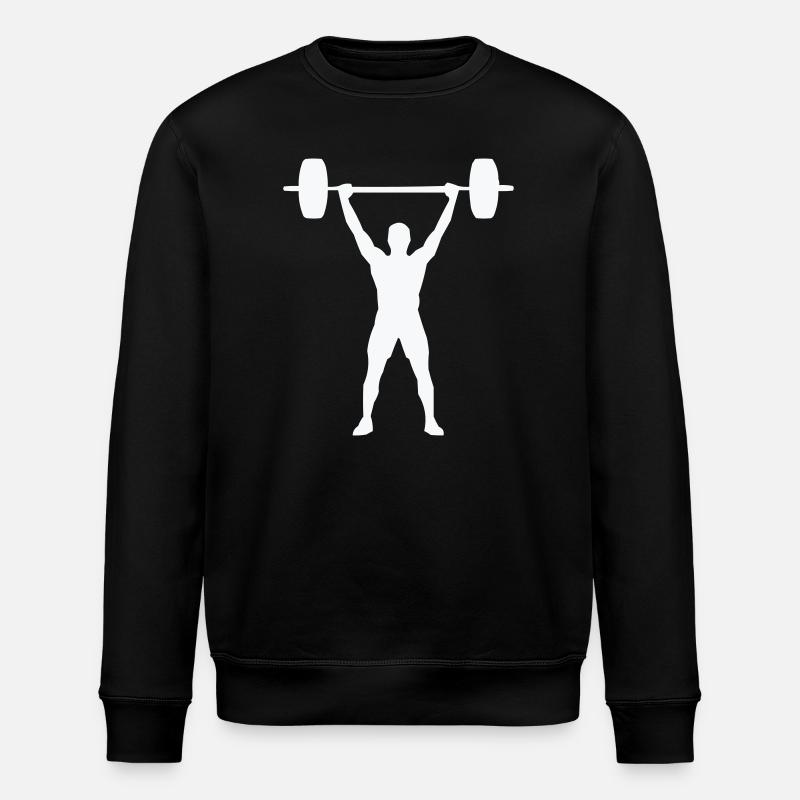 Weightlifting Silhouette Weight Training - Stanley/Stella ROLLER Unisex Organic Sweatshirt - black