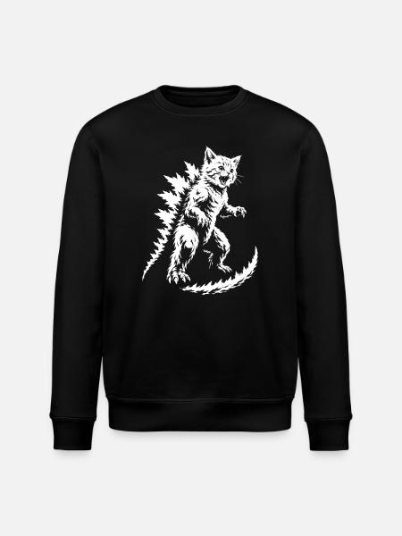 Spiky Fur Monster Silhouette - Stanley/Stella ROLLER Unisex Organic Sweatshirt - black