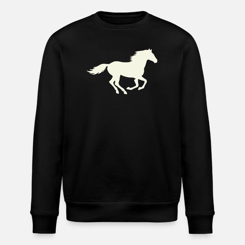 Springender Hengst Silhouette - Stanley/Stella Unisex Bio-Sweatshirt ROLLER - Schwarz