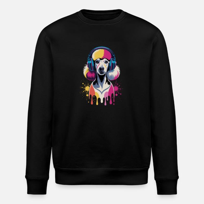 Caniche avec un casque - Sweat bio ROLLER Stanley/Stella Unisexe - noir