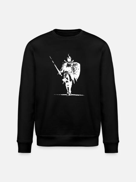 Ritter-Silhouette mit Schild und Speer - Stanley/Stella Unisex Bio-Sweatshirt ROLLER - Schwarz