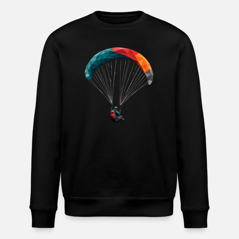 Geometrischer Paragleiter Panodesign - Stanley/Stella Unisex Bio-Sweatshirt ROLLER - Schwarz