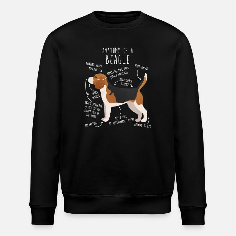 Anatomie du chien Rapetou - Sweat bio ROLLER Stanley/Stella Unisexe - noir