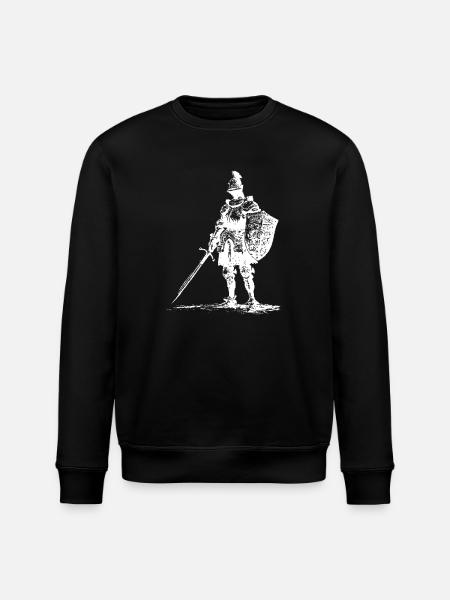 Ritter-Silhouette mit Schwert und Schild - Stanley/Stella Unisex Bio-Sweatshirt ROLLER - Schwarz