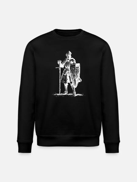 Knight in Plate Armor Silhouette - Stanley/Stella ROLLER Unisex Organic Sweatshirt - black