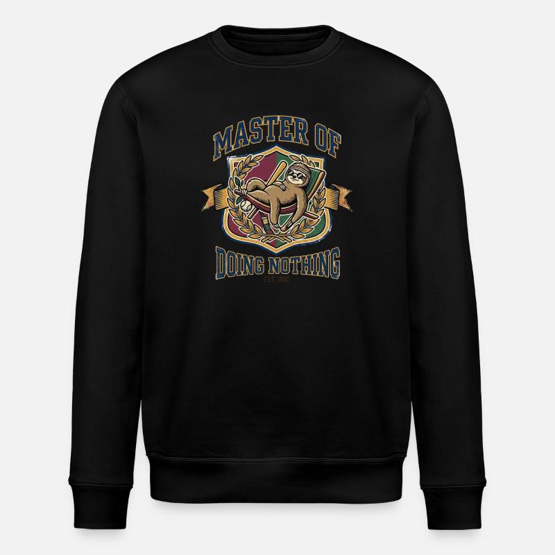 Relaxed sloth - Stanley/Stella ROLLER Unisex Organic Sweatshirt - black