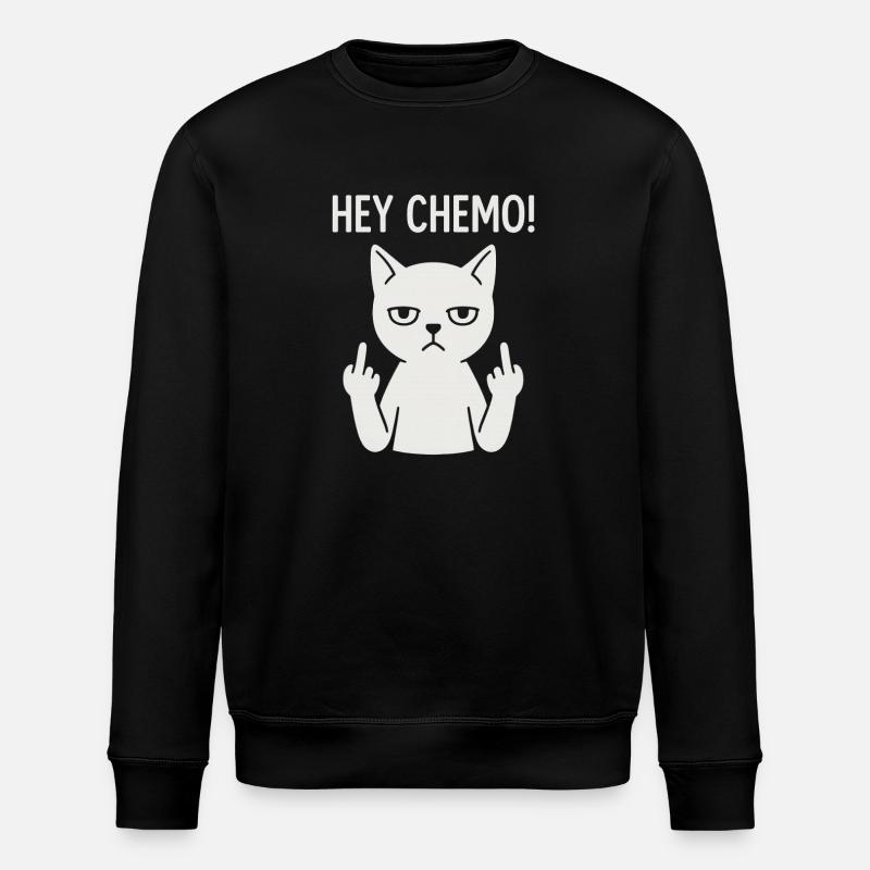Sassy Chemo Support Cat - Stanley/Stella ROLLER Unisex Organic Sweatshirt - black