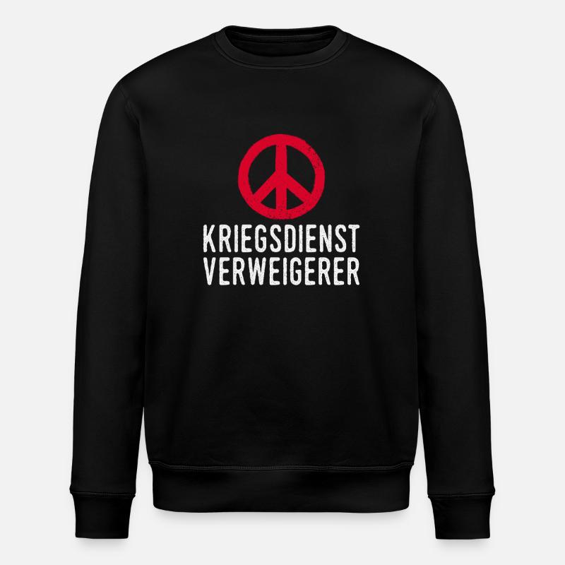Kriegsdienst Verweigerer Peace Symbol - Stanley/Stella Unisex Bio-Sweatshirt ROLLER - Schwarz