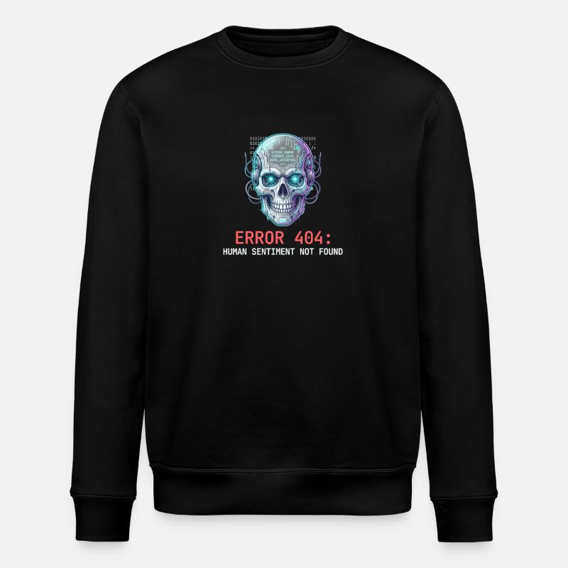 Error 404 Cyberpunk Aesthetic Art - Stanley/Stella ROLLER Unisex Organic Sweatshirt - black