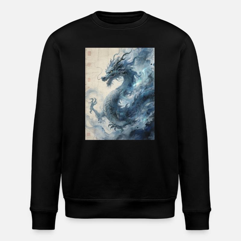 Die Sternennacht: Blauer Drache – Aether - Stanley/Stella Unisex Bio-Sweatshirt ROLLER - Schwarz