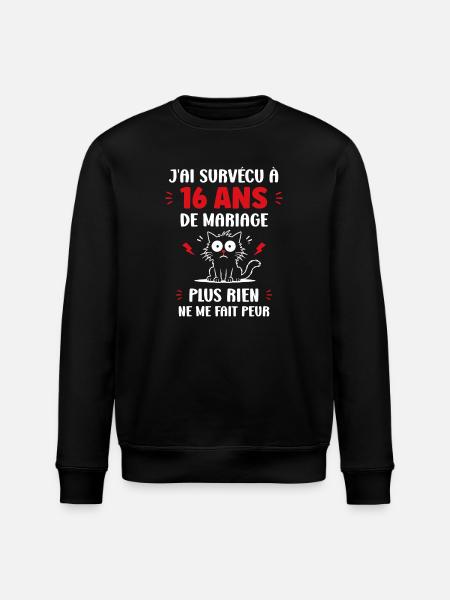 16 ans de mariage - Sweat bio ROLLER Stanley/Stella Unisexe - noir