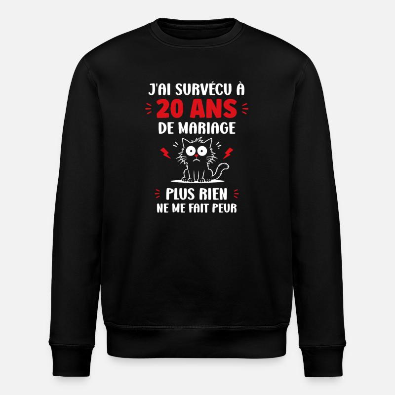 20 ans de mariage - Sweat bio ROLLER Stanley/Stella Unisexe - noir