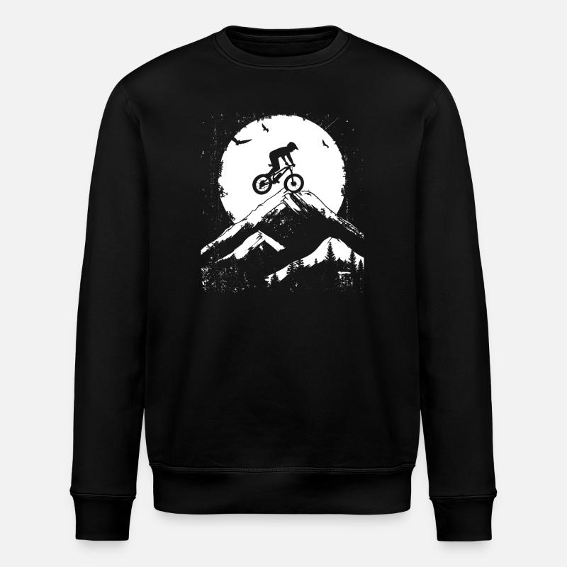 Mountainbiking Zeichnung - Stanley/Stella Unisex Bio-Sweatshirt ROLLER - Schwarz