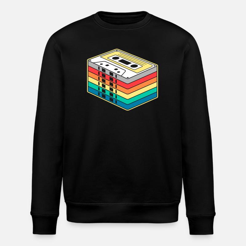 Vibrant Rainbow Cassette Tape - Stanley/Stella ROLLER Unisex Organic Sweatshirt - black