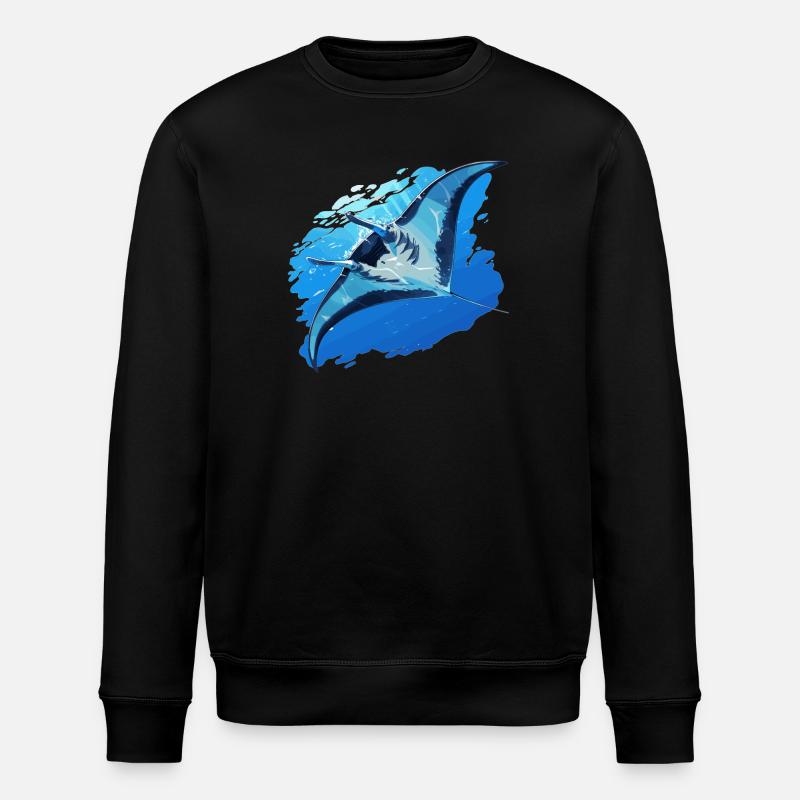 Rochen Mantarochen - Stanley/Stella Unisex Bio-Sweatshirt ROLLER - Schwarz