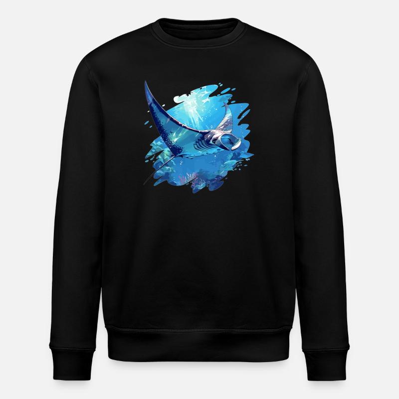 Rochen Mantarochen - Stanley/Stella Unisex Bio-Sweatshirt ROLLER - Schwarz